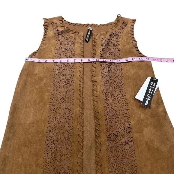 Lord & Taylor Design Lab Women's Brown Sleeveless Boho Crochet-Knit Vest Size M - Picture 4 of 13